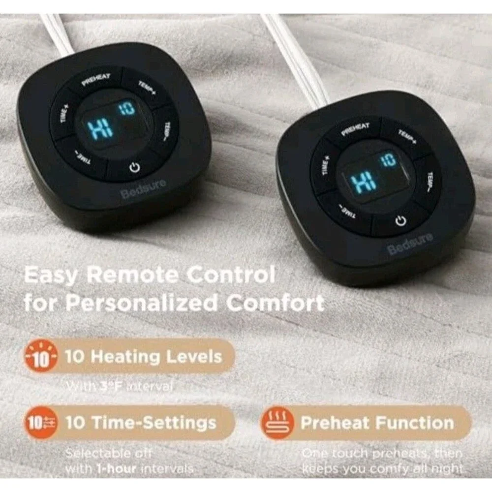 Bedsure Electric Blanket Queen Size Dual Control Heated Blanket Queen Cream NEW
